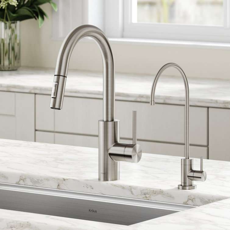 Spot Free Stainless Steel Pull-Down Kitchen Faucet with Water Filter