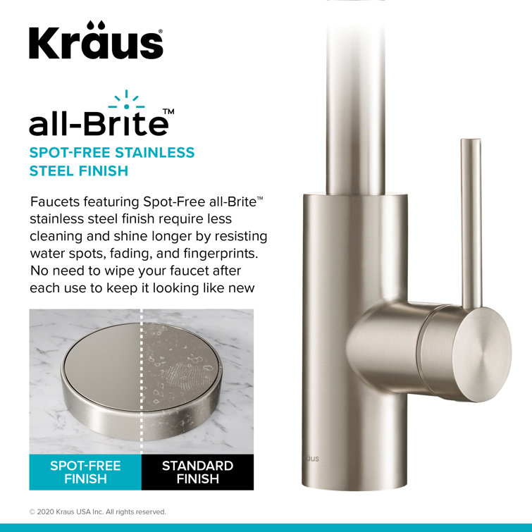Spot Free Stainless Steel Pull-Down Kitchen Faucet with Water Filter