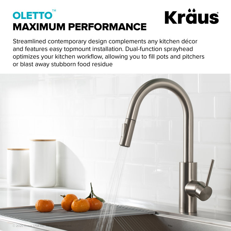 Spot Free Stainless Steel Pull-Down Kitchen Faucet with Water Filter