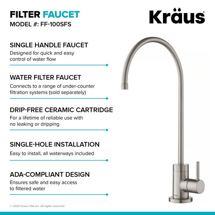 Spot Free Stainless Steel Pull-Down Kitchen Faucet with Water Filter