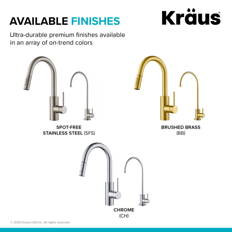Spot Free Stainless Steel Pull-Down Kitchen Faucet with Water Filter