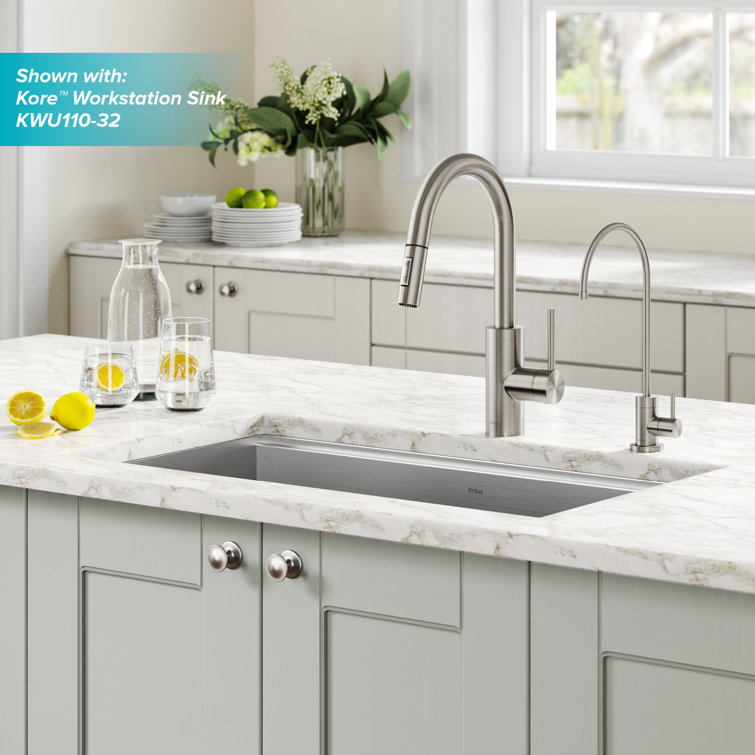 Spot Free Stainless Steel Pull-Down Kitchen Faucet with Water Filter