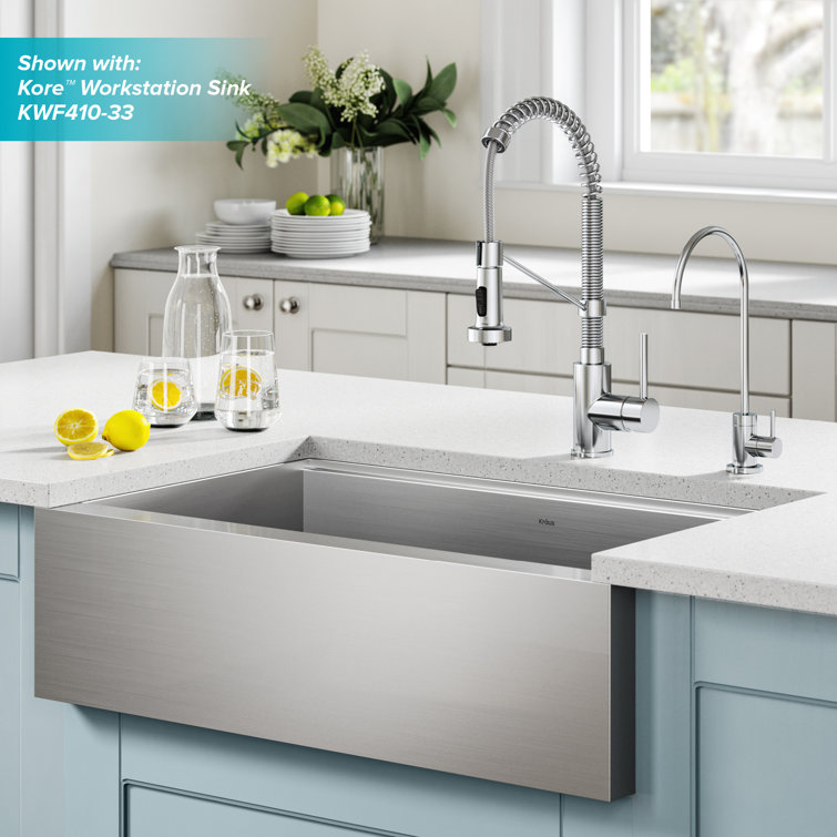 Chrome Commercial Style Pull-Down Kitchen Faucet with Drinking Water Dispenser