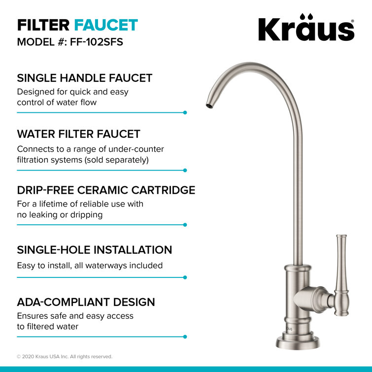 Stainless Steel Bridge Kitchen Faucet with Pull-out Spray and Filter