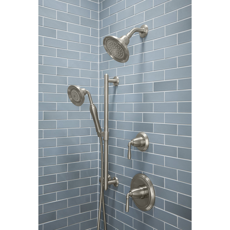 Vibrant Brushed Nickel Wall-Mounted Lever Valve Trim