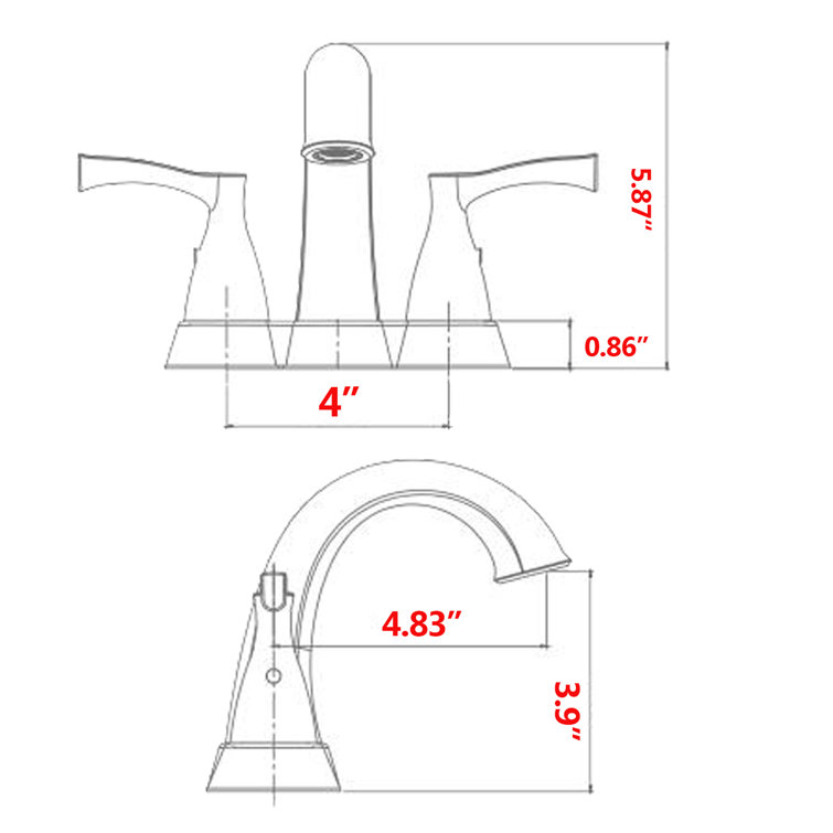 Matte Black Brass Double Handle Centerset Bathroom Faucet