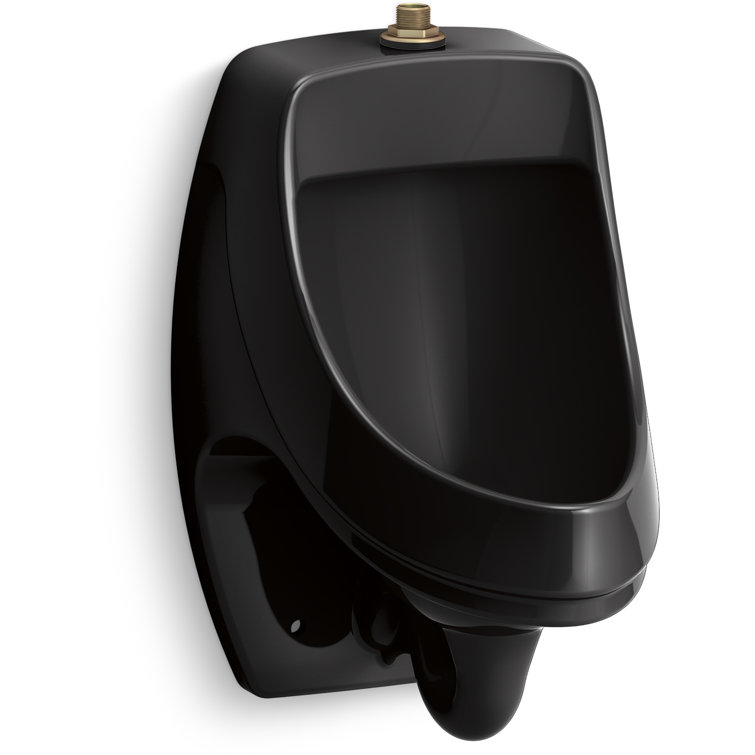Dexter Black Vitreous China Wall-Mount Urinal