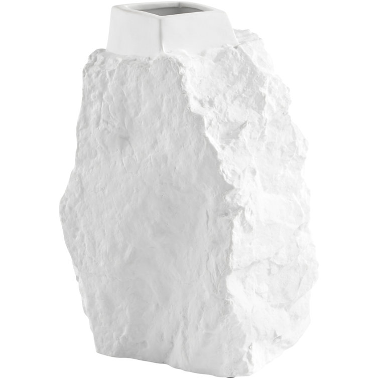 Contemporary White Porcelain Bouquet Table Vase 10.75"
