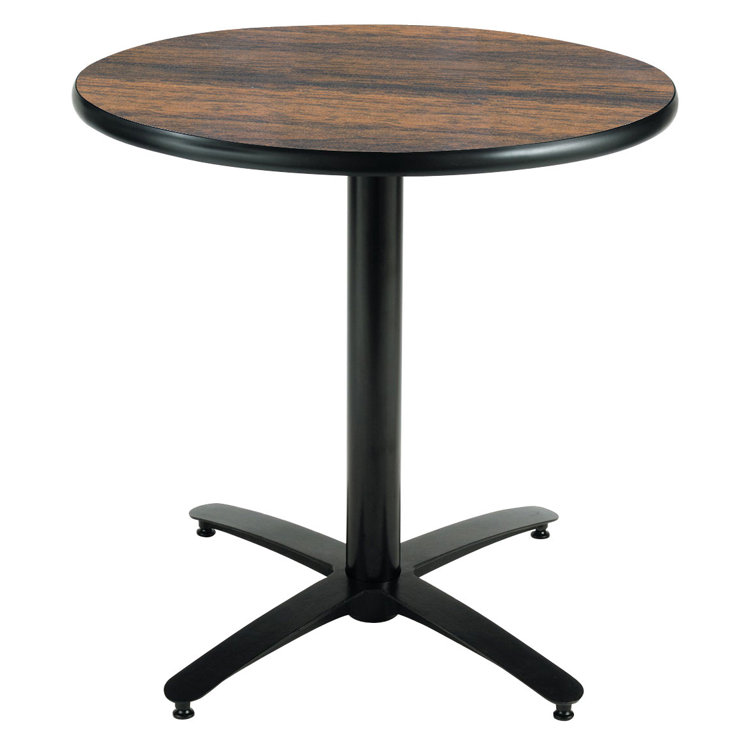 Walnut and Black Round Bar Height Bistro Table