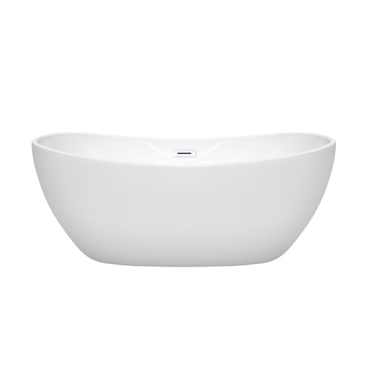 Rebecca 60'' Shiny White Freestanding Acrylic Bathtub