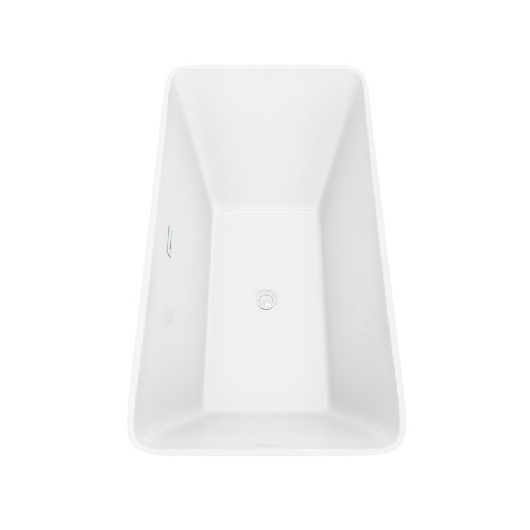 Tiffany 59" Shiny White Acrylic Freestanding Bathtub