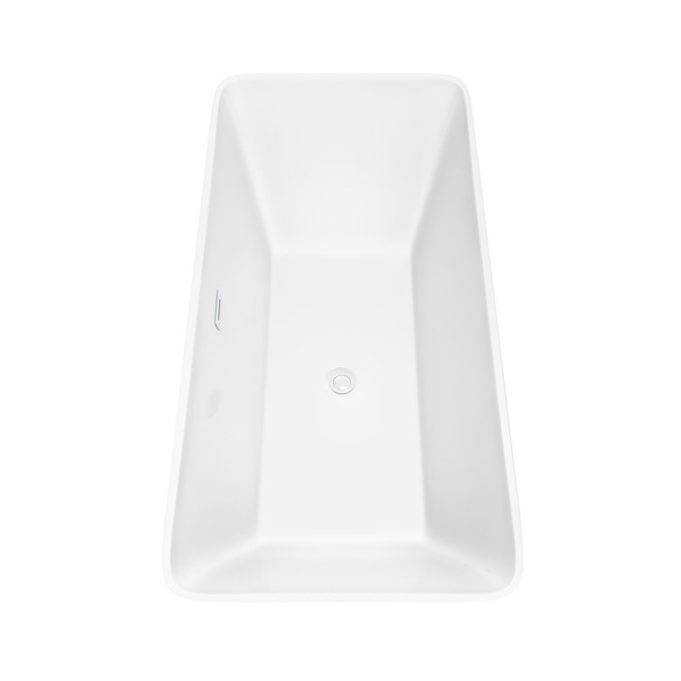 Tiffany 67'' Shiny White Acrylic Freestanding Bathtub
