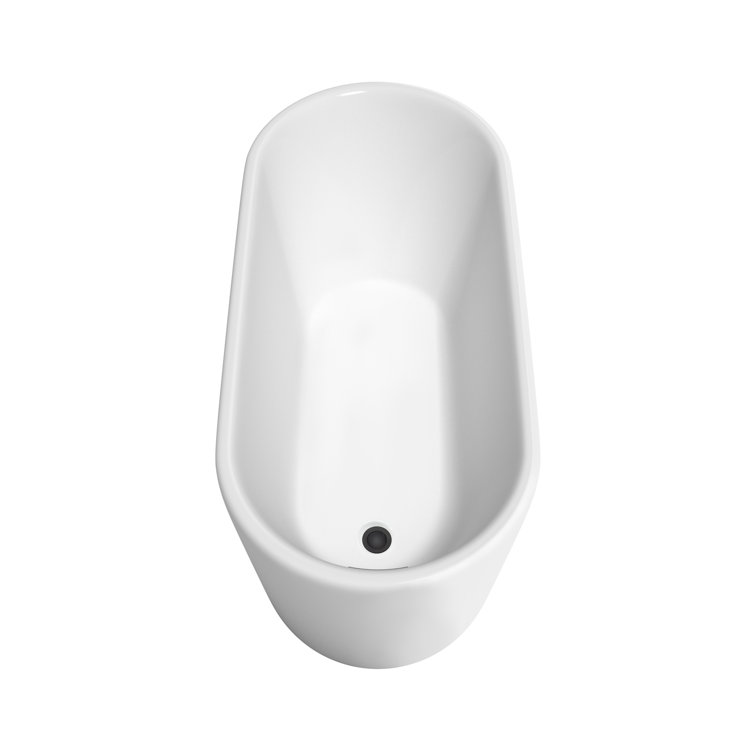 Ursula 59'' Matte Black and White Acrylic Freestanding Bathtub