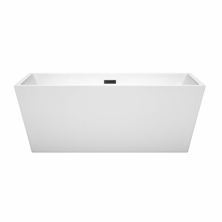 Sara 63'' White Acrylic Freestanding Soaking Bathtub