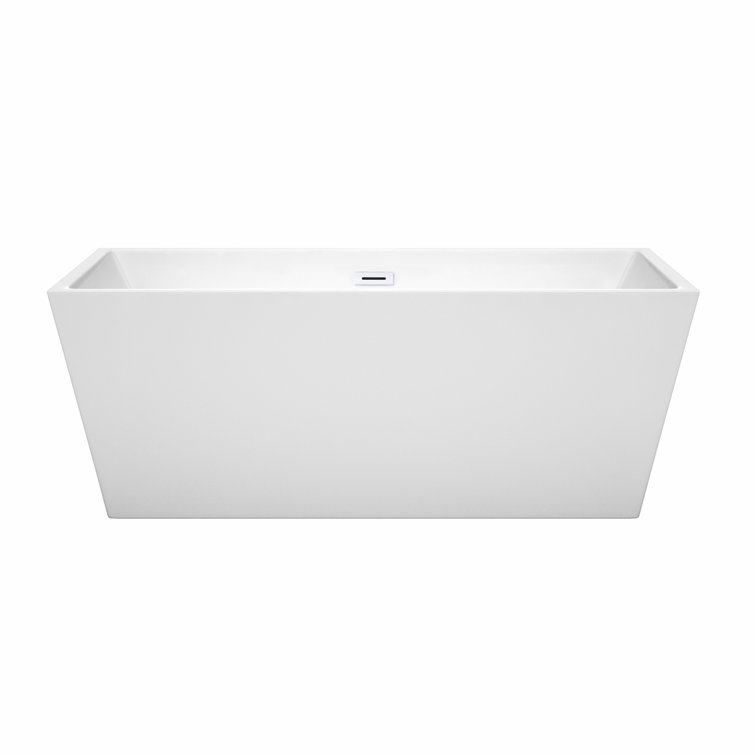 Sara 63'' White Acrylic Freestanding Soaking Bathtub