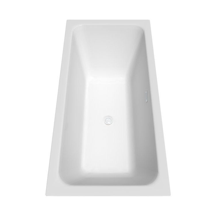 Galina 67'' Shiny White Acrylic Freestanding Soaking Bathtub