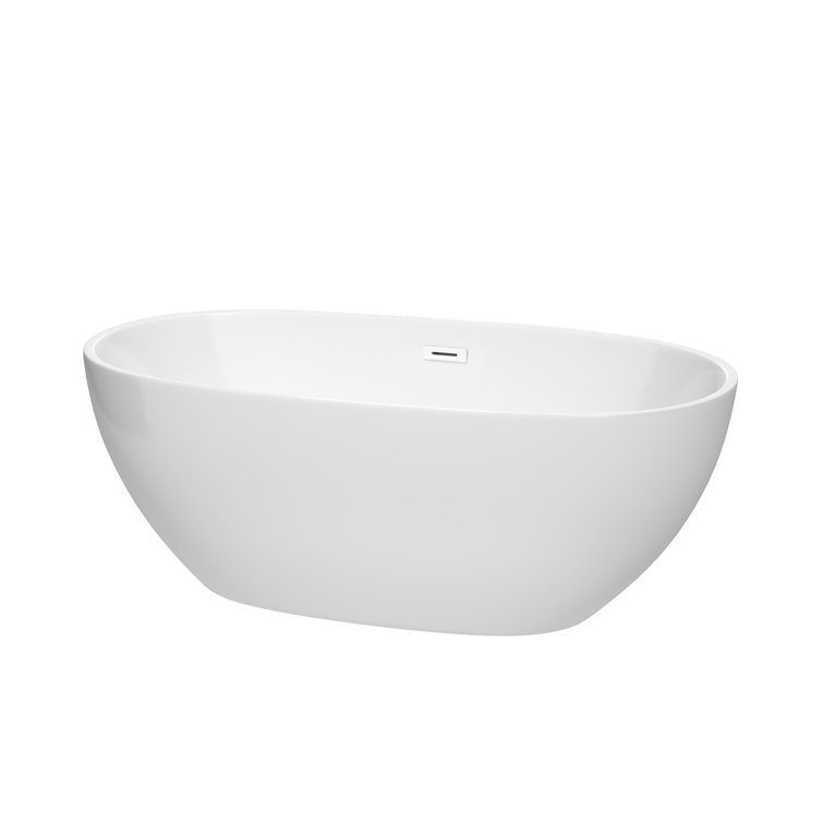 Juno 63'' Shiny White Acrylic Clawfoot Freestanding Bathtub