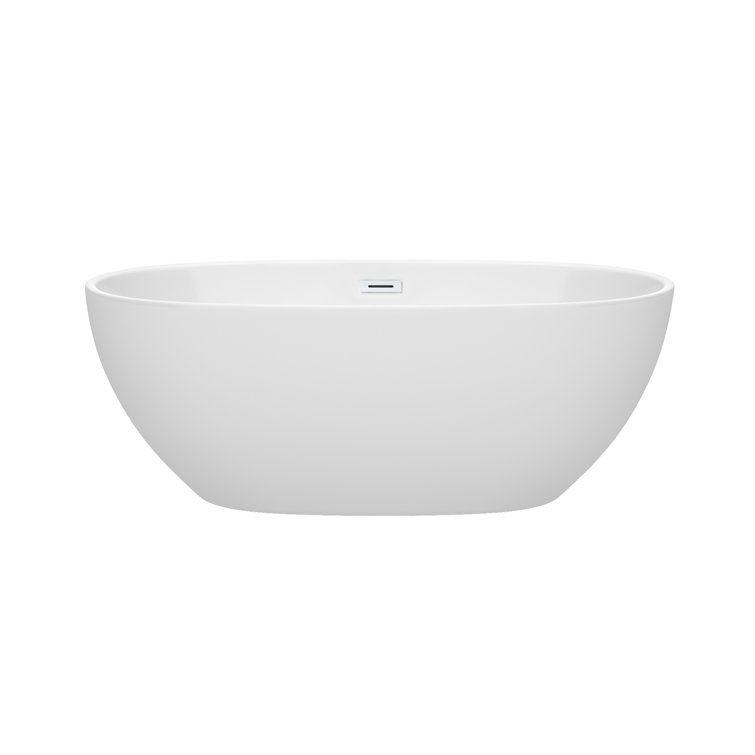Juno 63'' Shiny White Acrylic Clawfoot Freestanding Bathtub