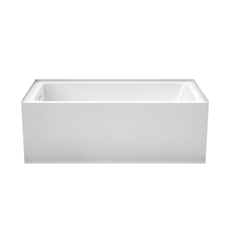 Grayley 60'' White Acrylic Alcove Soaking Bathtub