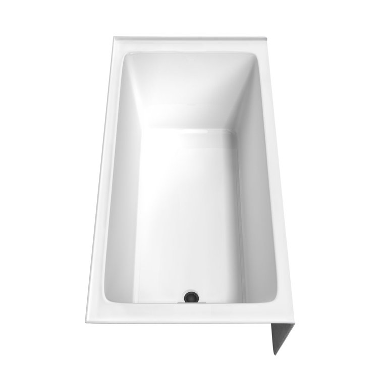 Grayley 60-Inch White Acrylic Alcove Bathtub with Matte Black Trim