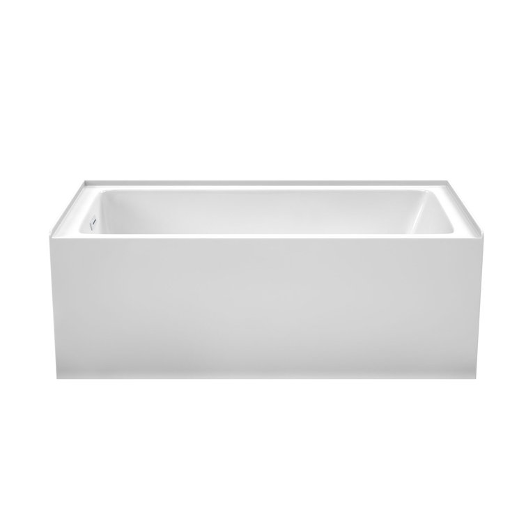 Grayley 60'' White Acrylic Alcove Soaking Bathtub