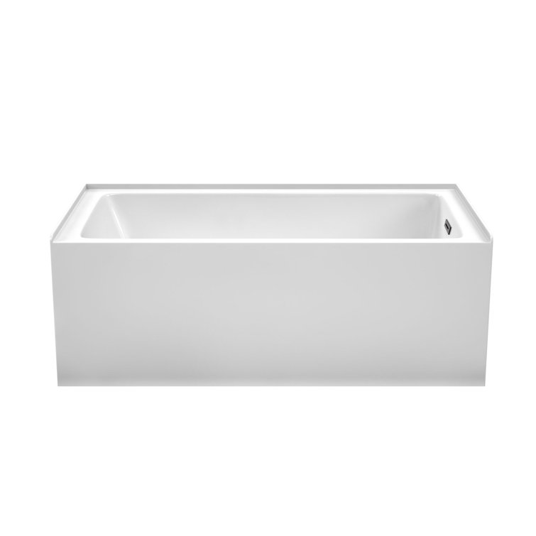 Grayley 60-Inch White Acrylic Alcove Bathtub with Matte Black Trim