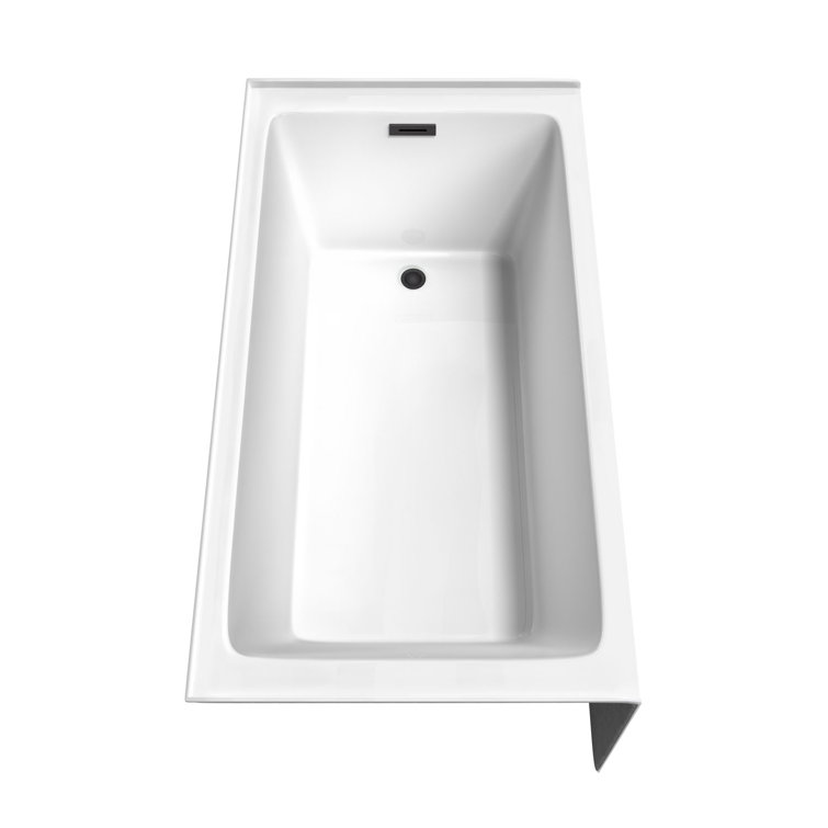 Grayley 60-Inch White Acrylic Alcove Bathtub with Matte Black Trim