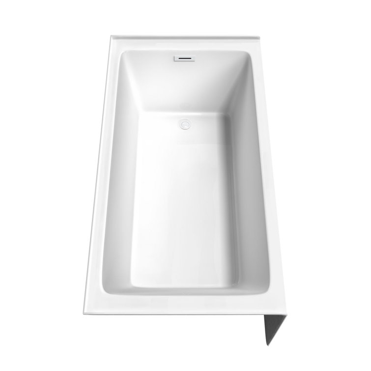 Grayley 60'' White Acrylic Alcove Soaking Bathtub