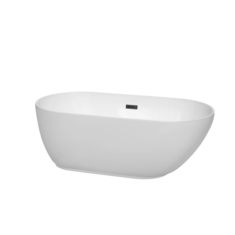 Melissa 60'' White Freestanding Acrylic Soaking Bathtub