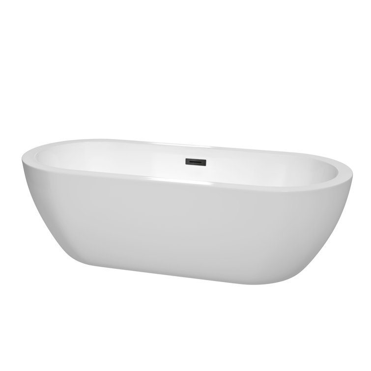 Soho 72'' White Acrylic Freestanding Soaking Bathtub