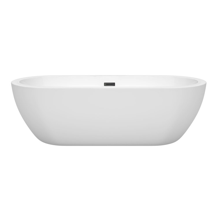 Soho 72'' White Acrylic Freestanding Soaking Bathtub