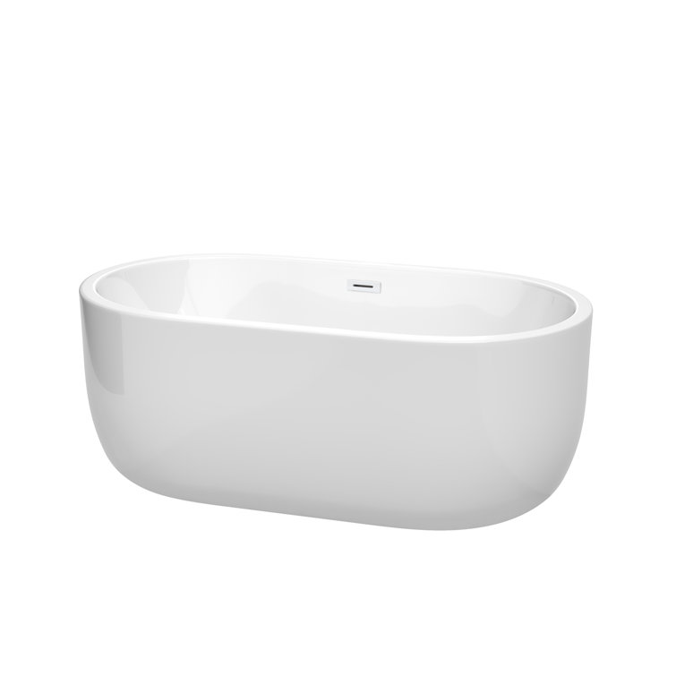 Juliette 60" Shiny White Acrylic Freestanding Bathtub