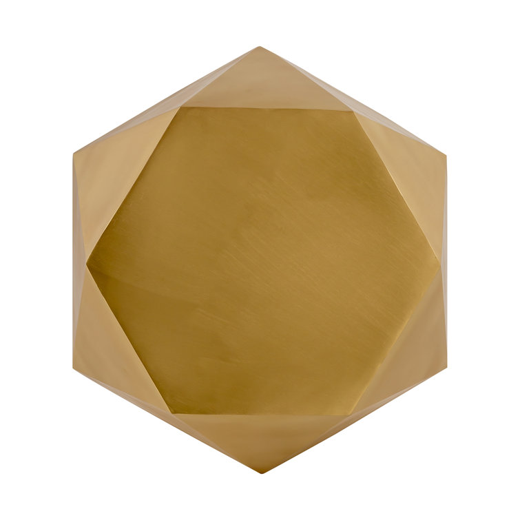 Lexi Brushed Brass Round Metal Side Table 17.25"