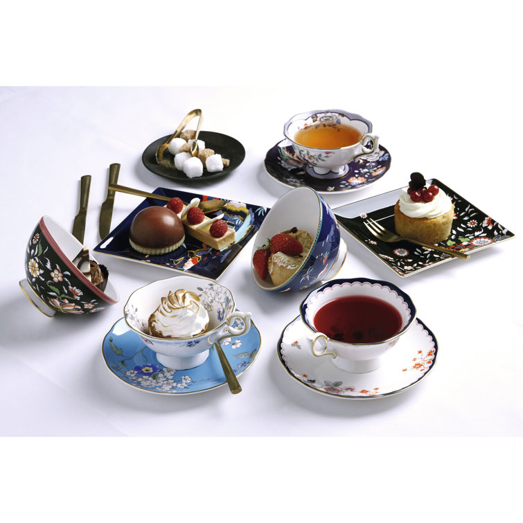 Wonderlust Apple Blossom Bone China Teacup and Saucer Set