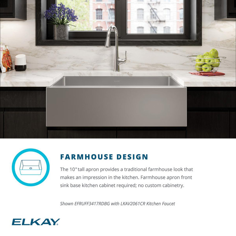 36" Stainless Steel Farmhouse Single Bowl Sink