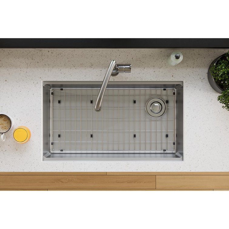 28.25" x 14.25" Stainless Steel Sink Grid with Rubber Feet