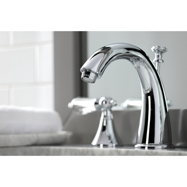 Chrome Widespread Lavatory Faucet with Crystal Lever Handles