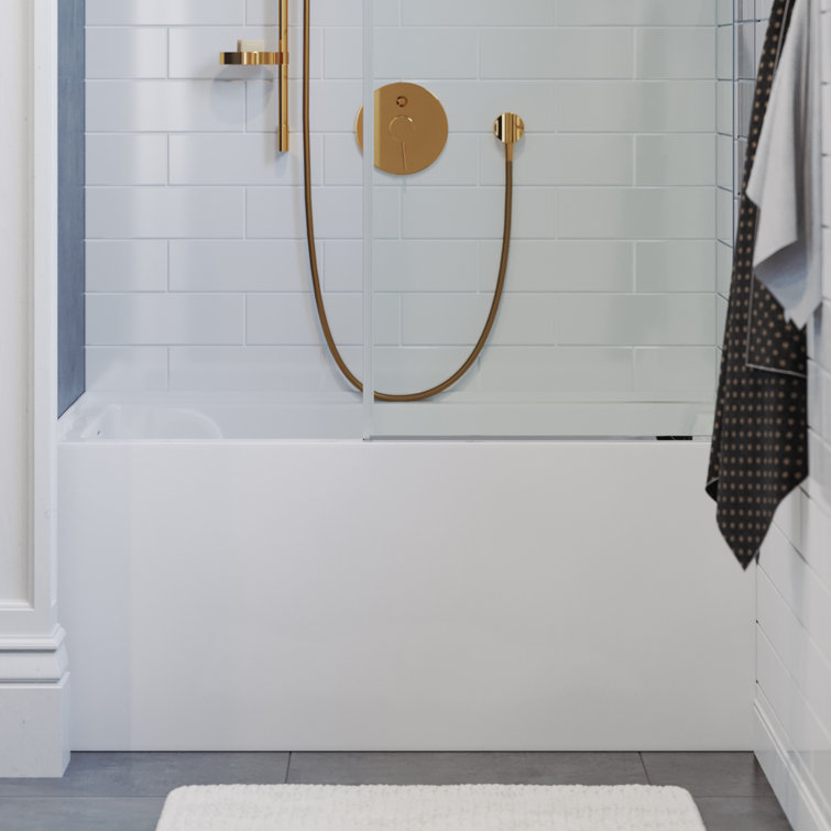 32" White Acrylic Alcove Bathtub with Apron