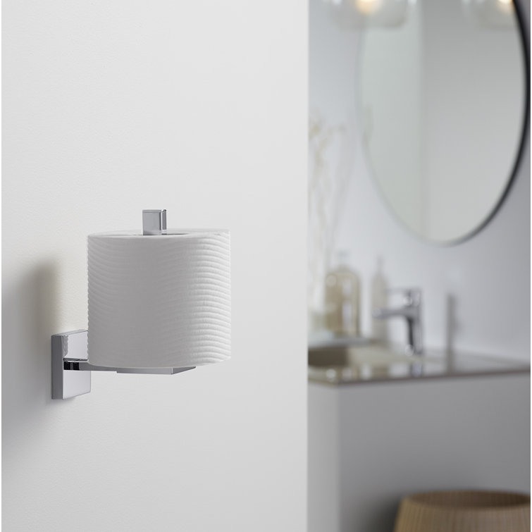 Polished Chrome Square Vertical Toilet Paper Holder