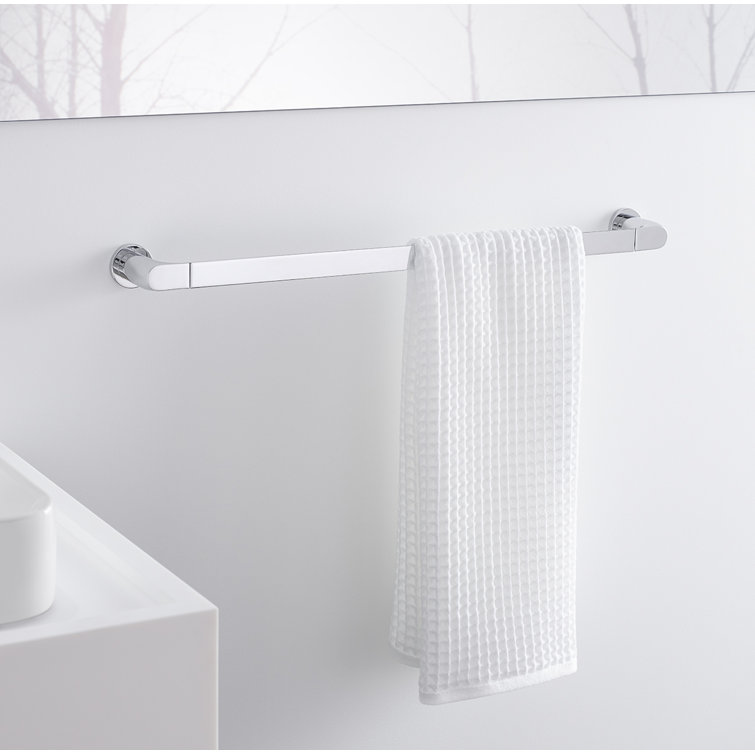 Polished Chrome 24" Modern Wall Mounted Towel Bar