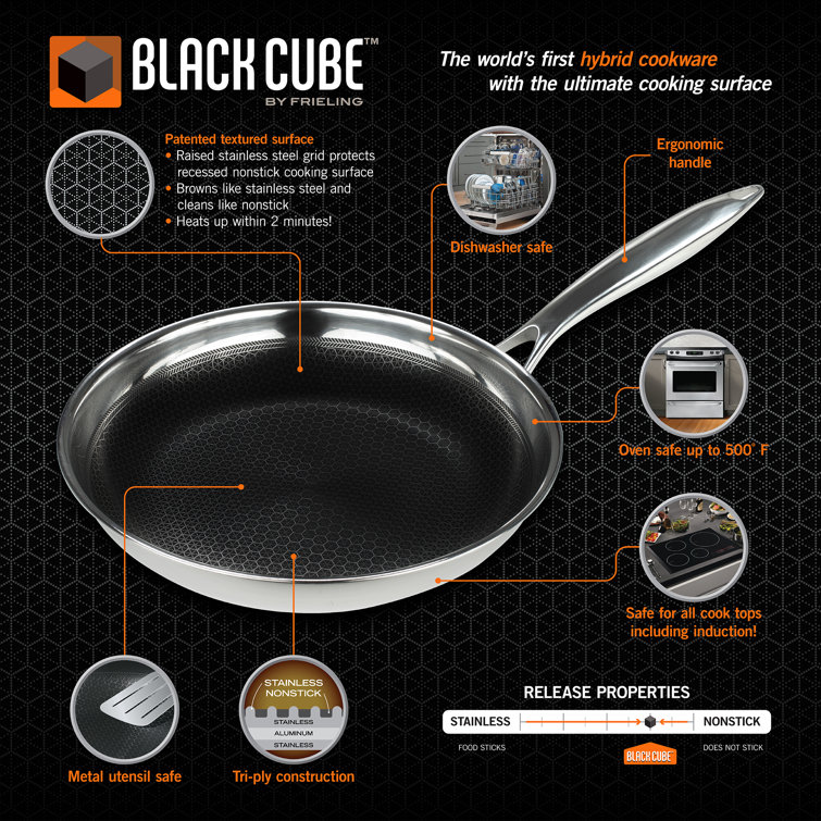 7 Piece Stainless Steel Nonstick Cookware Set with Glass Lids