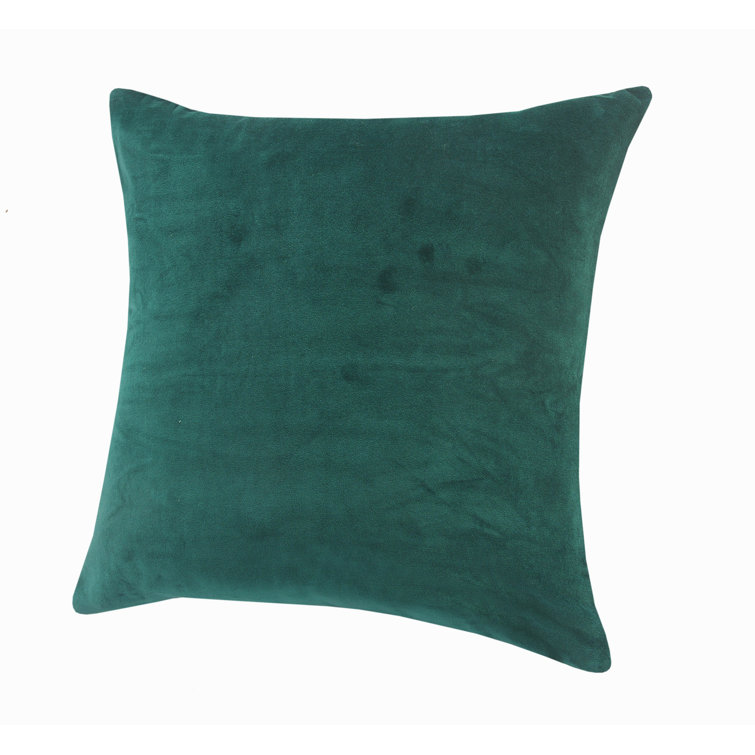 Pine Green Velvet Cotton 20" Square Throw Pillow