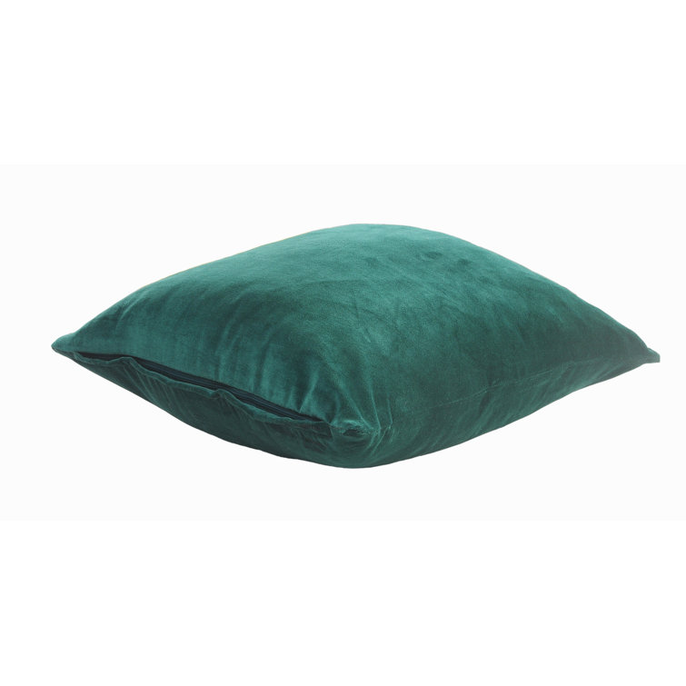 Pine Green Velvet Cotton 20" Square Throw Pillow