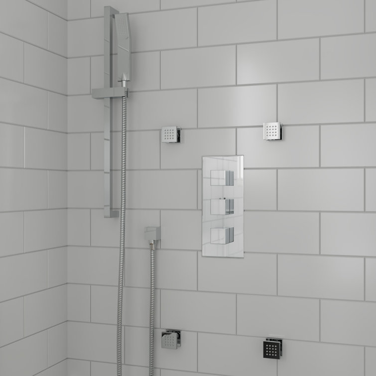 Polished Chrome Adjustable Height Handheld Shower Head Set