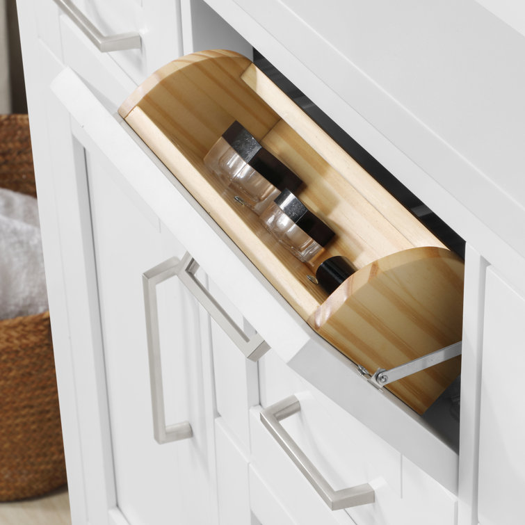 Tahoe 42" Pure White Engineered Stone Single Sink Vanity Set