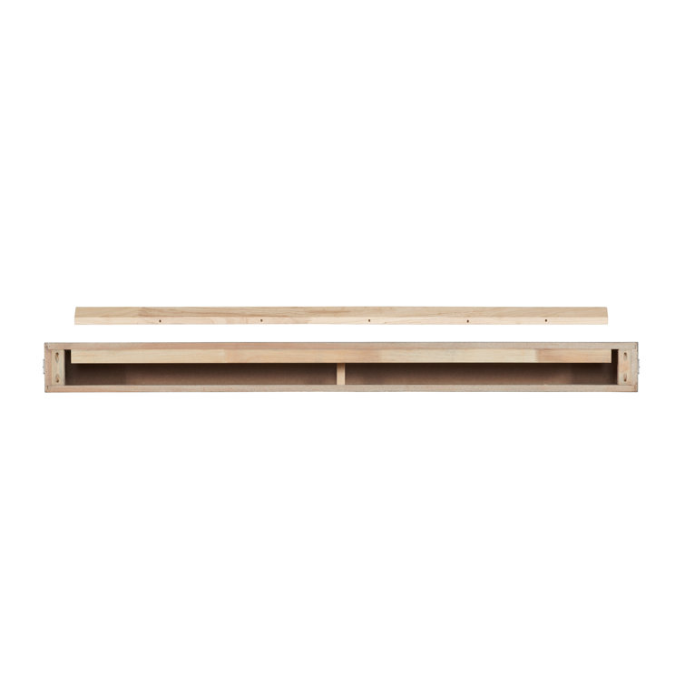 Bedford 48" Black Metal Bradded Red Pine Fireplace Mantel Shelf