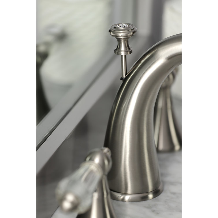 Wilshire 8" Brushed Nickel Widespread Bathroom Faucet with Acrylic Lever Handles