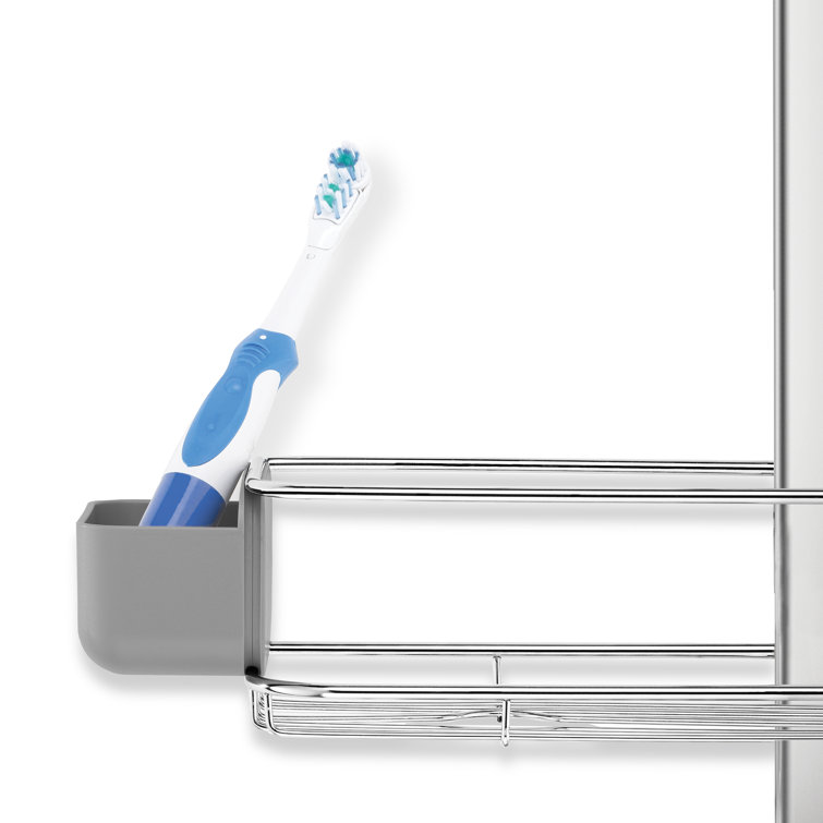 Adjustable Stainless Steel and Aluminum Shower Caddy with Suction Mount