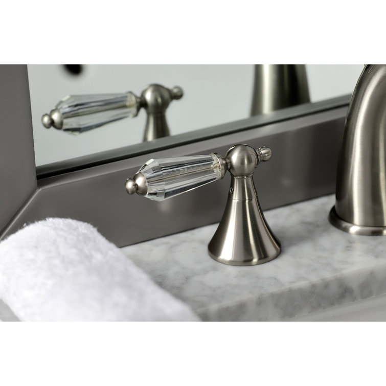 Wilshire 8" Brushed Nickel Widespread Bathroom Faucet with Acrylic Lever Handles