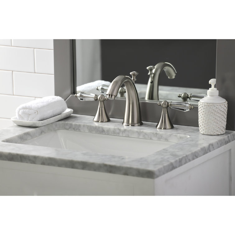 Wilshire 8" Brushed Nickel Widespread Bathroom Faucet with Acrylic Lever Handles